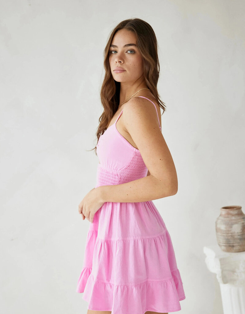 Kattia Ring Detail Ruched Waist Mini Dress