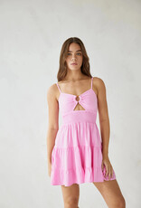 Kattia Ring Detail Ruched Waist Mini Dress