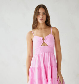 Kattia Ring Detail Ruched Waist Mini Dress