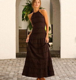 Scarlett Frayed Textured Maxi Dress