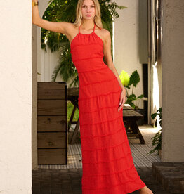 Scarlett Frayed Textured Maxi Dress