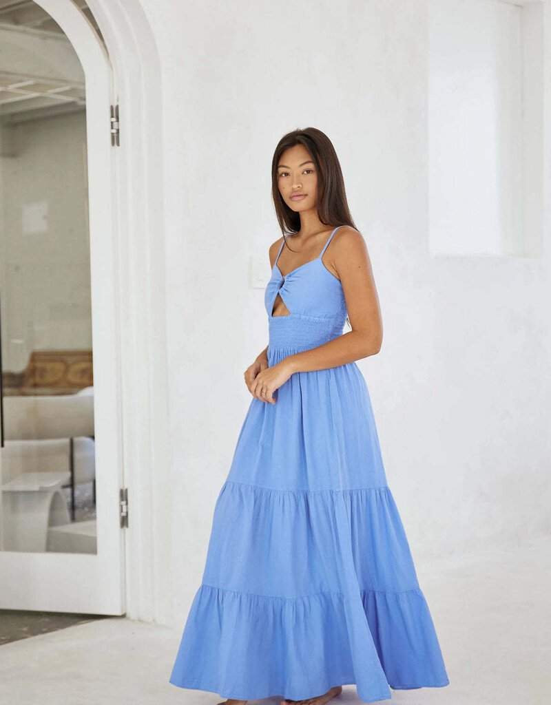 Nora Ring Detail Ruched Waist Maxi Dress