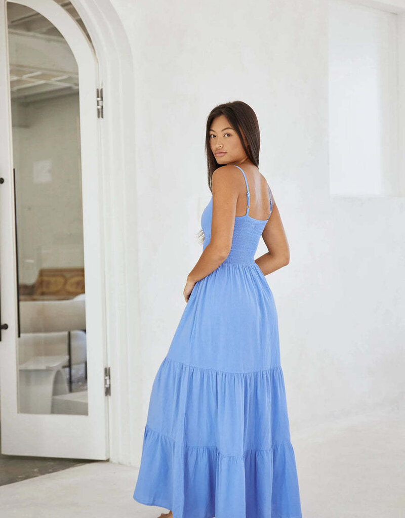 Nora Ring Detail Ruched Waist Maxi Dress