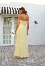 Butter Yellow Nora Ring Detail Ruched Waist Maxi Dress