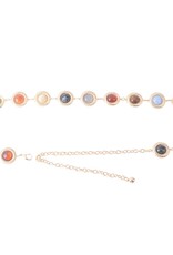 Candy Crystal Multicolor Gold Chain Belt