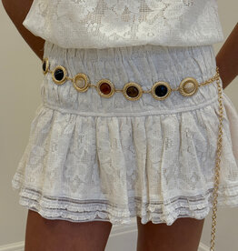 Candy Crystal Multicolor Gold Chain Belt