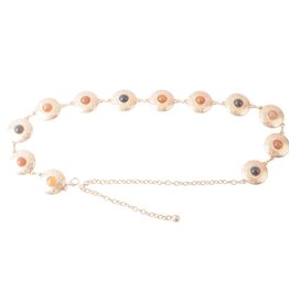 Eye of the Tiger Multicolor Gemstone Chain Belt Gold