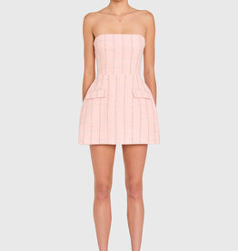 Amanda Uprichard Strapless Bethany Romper Mini Dress in Charlotte Tweed
