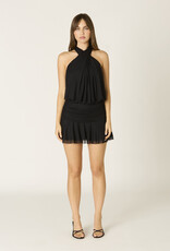 Crossover Neckline Halter Mini Dress