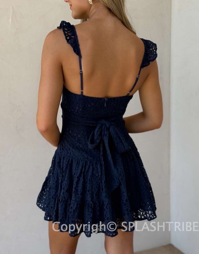 Bree Lace Tie Back Mini Dress