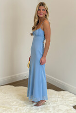 Chiffon Ruched Bust Twist Back Maxi Dress