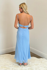 Chiffon Ruched Bust Twist Back Maxi Dress