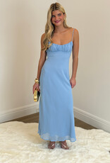 Chiffon Ruched Bust Twist Back Maxi Dress