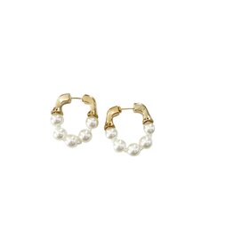 Marina Pearl Hoop Earrings