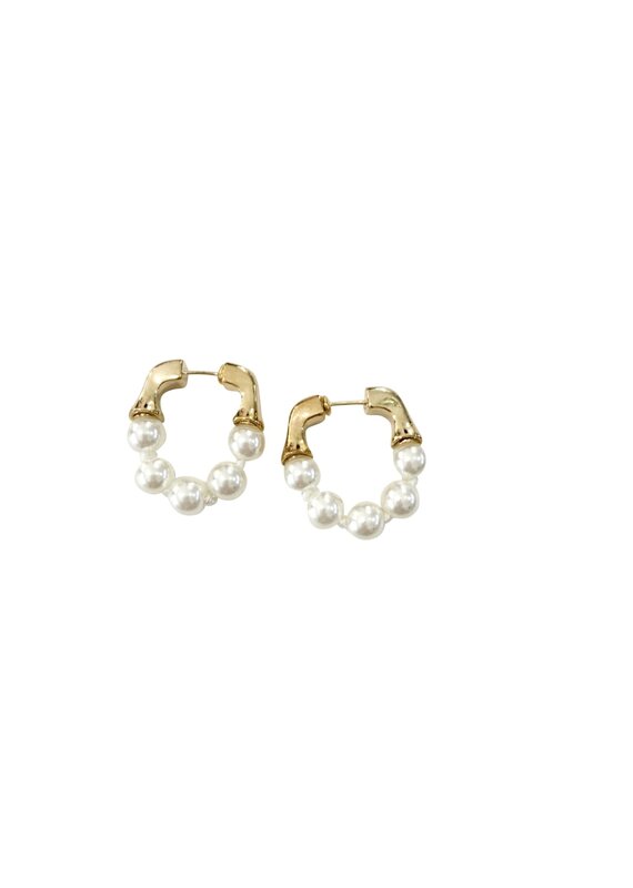 Marina Pearl Hoop Earrings