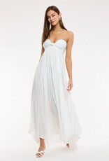 Solid Accordian Ruffle Tube Maxi Dress