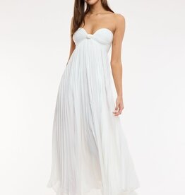 Solid Accordian Ruffle Tube Maxi Dress