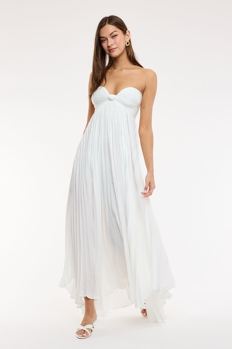 Solid Accordian Ruffle Tube Maxi Dress - SPLASH