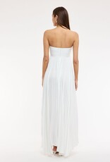 Solid Accordian Ruffle Tube Maxi Dress