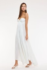 Solid Accordian Ruffle Tube Maxi Dress