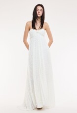 Clip Dot Accordian Ruffle Tube Maxi Dress