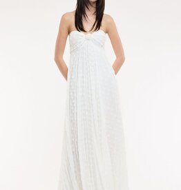 Clip Dot Accordian Ruffle Tube Maxi Dress
