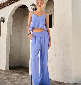 Aria Crochet Detail Side Slit Pants