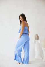 Aria Crochet Detail Side Slit Pants