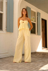 Iris Strapless Twist Flowy Crop Top