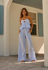 Iris Strapless Twist Flowy Crop Top