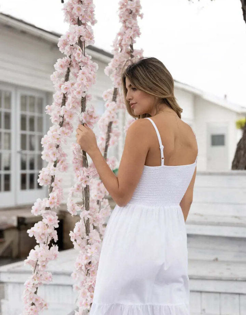 Nora Ring Detail Ruched Waist Maxi Dress