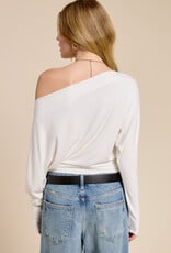 Stud Detail Long Sleeve Off Shoulder Top