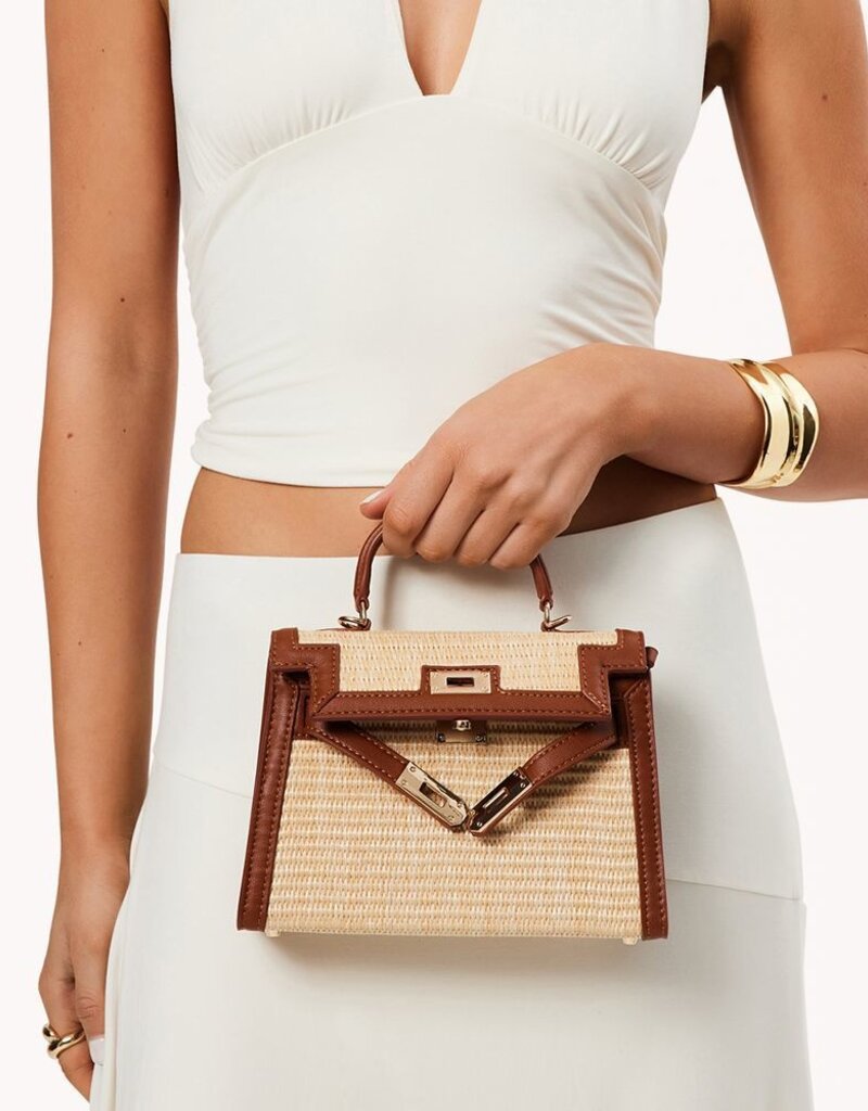 Billini Hariette Raffia Handle Bag Natural Raffia Tan