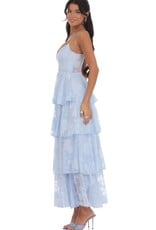Lucy In The Sky Floral Ruffle A Line Maxi Dress