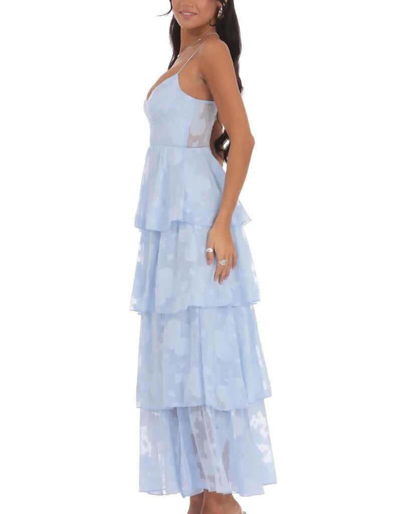 Lucy In The Sky Floral Ruffle A Line Maxi Dress