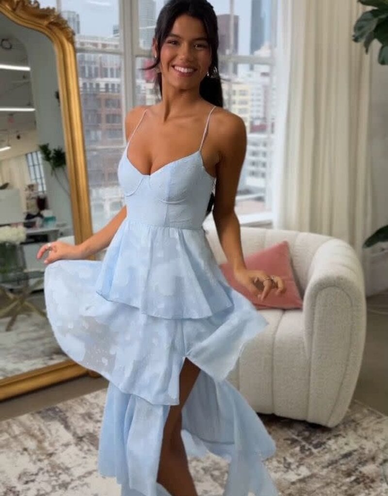 Lucy In The Sky Floral Ruffle A Line Maxi Dress