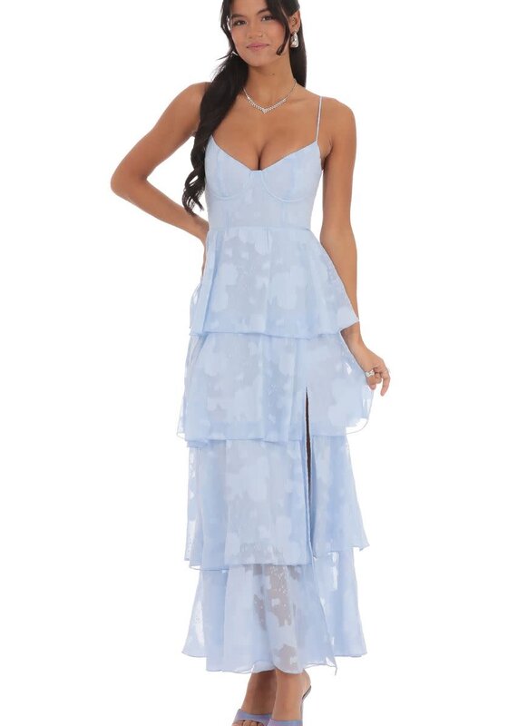 Lucy In The Sky Floral Ruffle A Line Maxi Dress