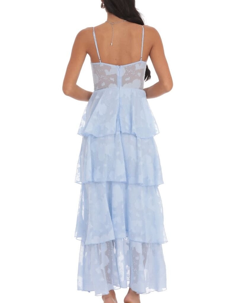 Lucy In The Sky Floral Ruffle A Line Maxi Dress