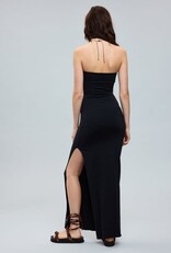 Strapless Side Slit Bodycon Maxi Dress