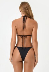 L Space Levy Floral Applique Tie Side Bikini Bottom Bitsy