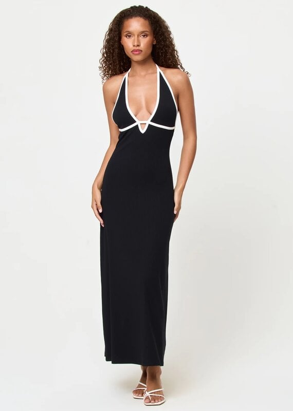 L Space Shea Ribbed Binding Bodycon Maxi Dress
