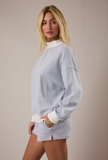 Mock Neck Stripe Sweatshirt Top