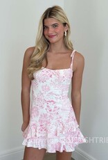 Toile Double Ruffle Mini Dress