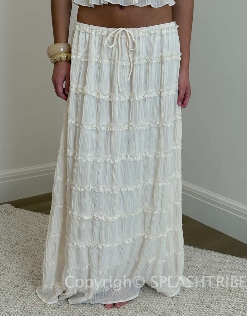 Tiered Crinkle Top and Maxi Skirt Set