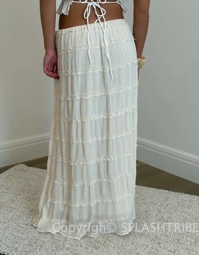 Tiered Crinkle Top and Maxi Skirt Set