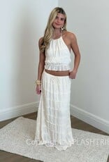 Tiered Crinkle Top and Maxi Skirt Set