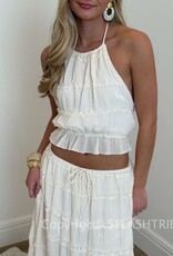 Tiered Crinkle Top and Maxi Skirt Set