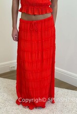 Tiered Crinkle Top and Maxi Skirt Set
