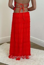 Tiered Crinkle Top and Maxi Skirt Set