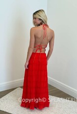 Tiered Crinkle Top and Maxi Skirt Set